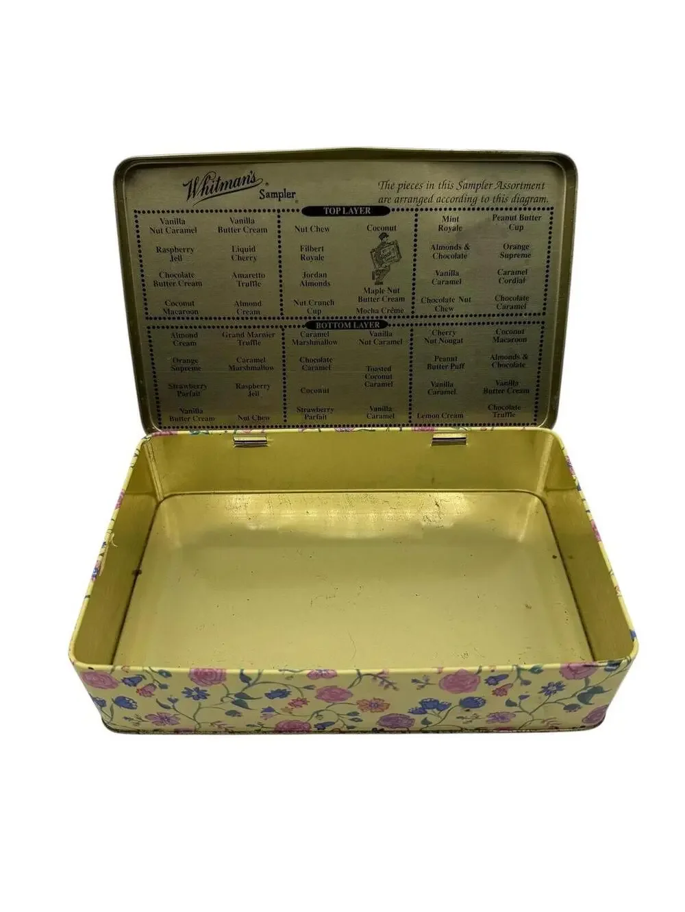 Vintage Candy Tin Whitman's Chocolates Hinged Metal Box  150th Anniversary Box